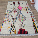 MyTindy Wedding Gift Moroccan Rug 5x9ft Red & Pink Rug - Wool Berber Carpet - Teppich Boho, view 5