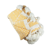 MyTindy Ornage And White Moroccan Blanket, view 2