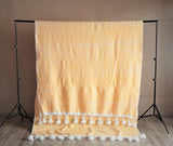 MyTindy Ornage And White Moroccan Blanket, view 4