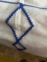 MyTindy White & Blue Berber Symbol Moroccan Blanket, view 2