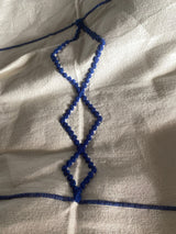 MyTindy White & Blue Berber Symbol Moroccan Blanket, view 3