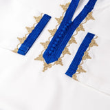 MyTindy White blue Moroccan Djellaba for girls kids, view 2