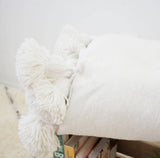 MyTindy WHITE COTTON BLANKET, WHITE POMPOMS, view 2