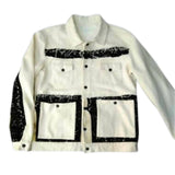 MyTindy White Denim Moroccan Jacket with Hamsa, view 2