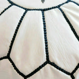 MyTindy WHITE LEATHER MOROCCAN POUF, view 4