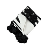 MyTindy White Moroccan Blanket With Large Black Stripes, view 2