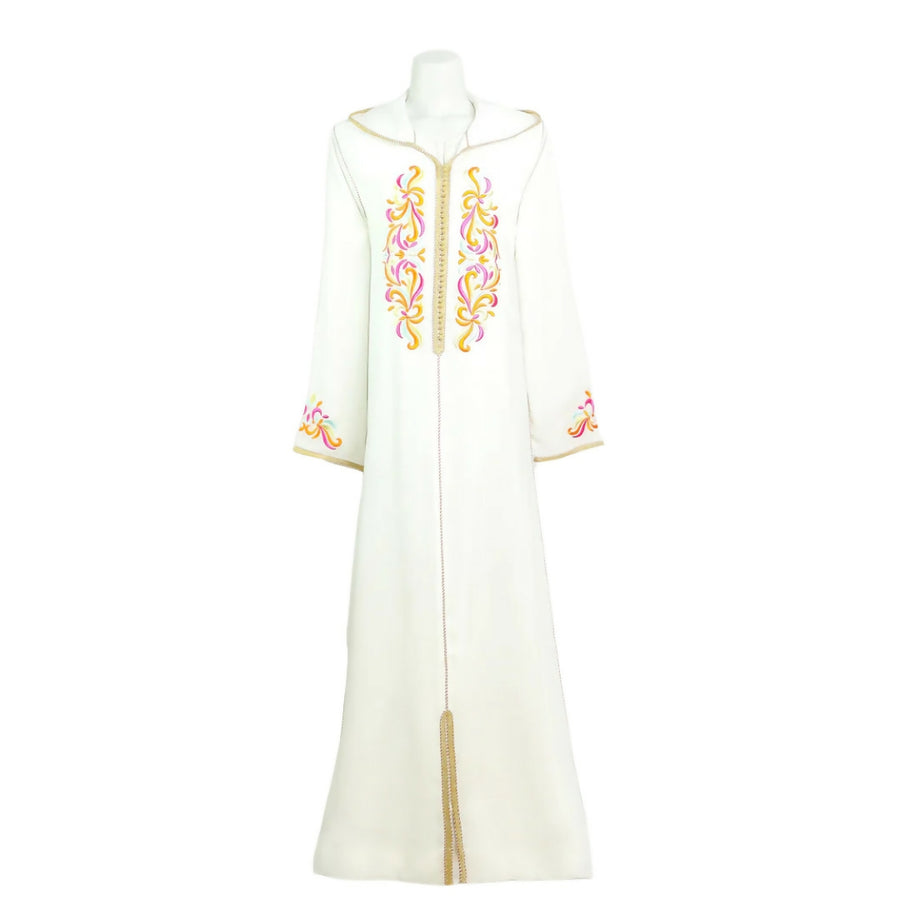 MyTindy White Moroccan Jellaba for girls kids