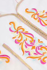 MyTindy White Moroccan Jellaba for girls kids, view 2