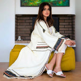 MyTindy White Moroccan Kimono Bouclé Fabric, view 4