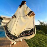 MyTindy White Moroccan Kimono Bouclé Fabric, view 5