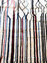 MyTindy White Moroccan Rug with Stripes, view 3