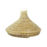 MyTindy White Moroccan Wool Pot With Pompom, view 4