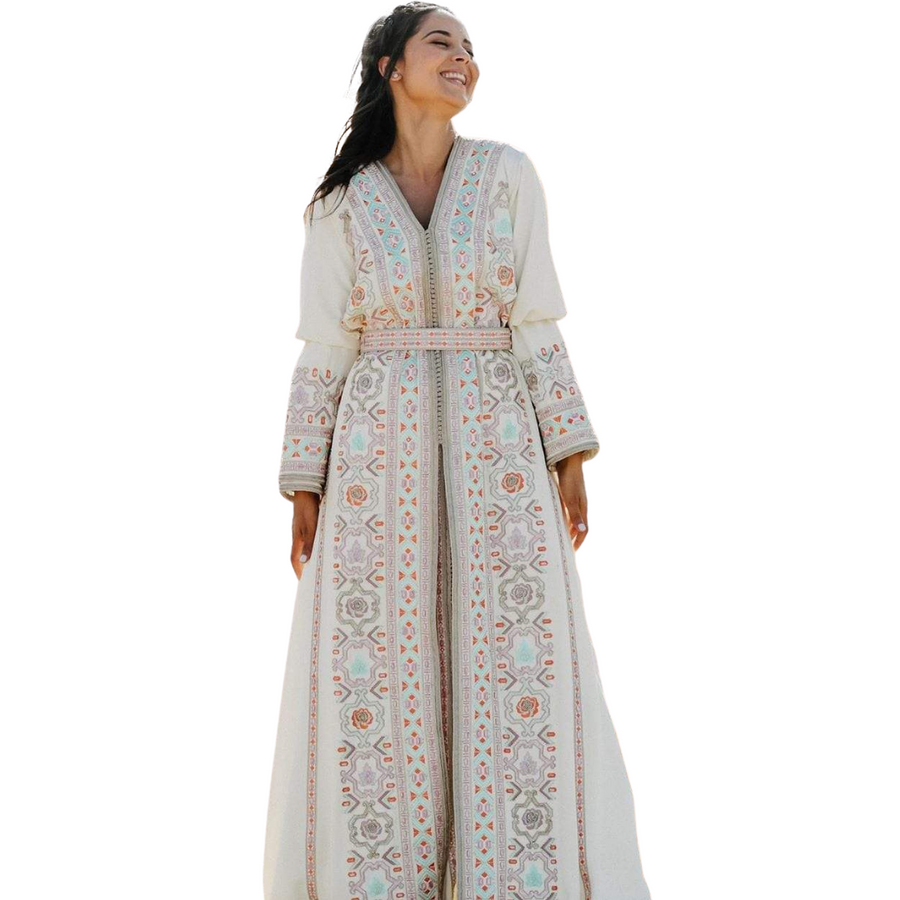 MyTindy White & Pearl Kaftan