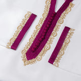 MyTindy White Pink Moroccan Djellaba for girl kids, view 2