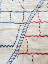 MyTindy White, Red and Blue Moroccan Rug, view 2