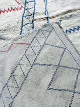 MyTindy White, Red and Blue Moroccan Rug, view 3