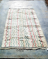 MyTindy White, Red and Green Moroccan Rug, view 4