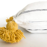 MyTindy White & Yellow Pom Pom Pillow Cover, view 3