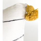 MyTindy White & Yellow Pom Pom Pillow Cover, view 4