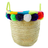 MyTindy Moroccan Wicker Basket with Pompom Zira, view 2