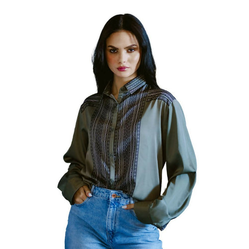 MyTindy Women's Shirt Olive Tree