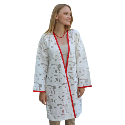 MyTindy Women's white and red kimono