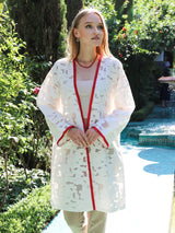 MyTindy Women's white and red kimono, view 3