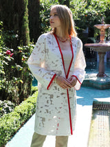MyTindy Women's white and red kimono, view 5