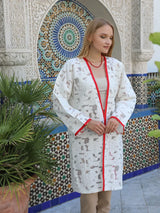 MyTindy Women's white and red kimono, view 6
