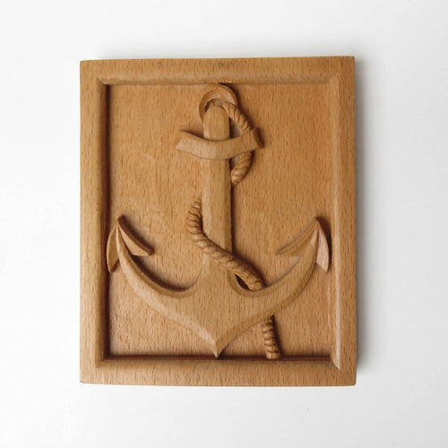MyTindy Wood relief carving anchor boat
