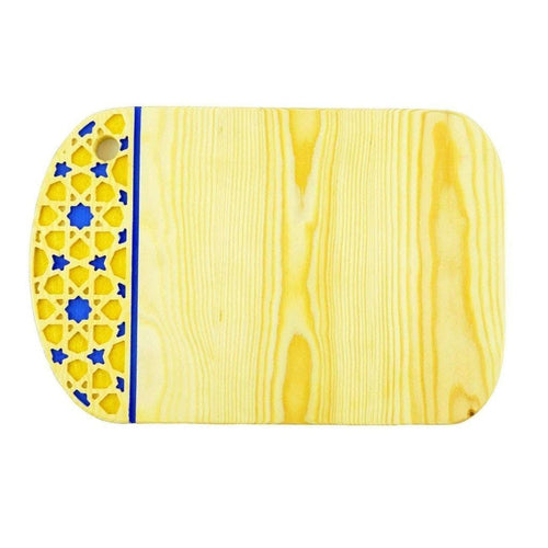 MyTindy Wooden Oval Cheese Board with Arabic Patterns