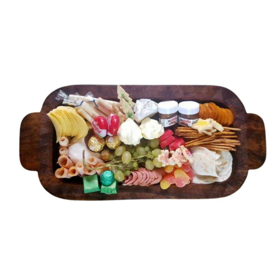 MyTindy Wooden Oval Deep Tray for Glazing, Cheese, Charcturerie Board