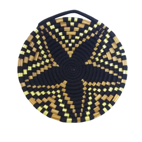 MyTindy Wool & Reed Plate - Black & Yellow