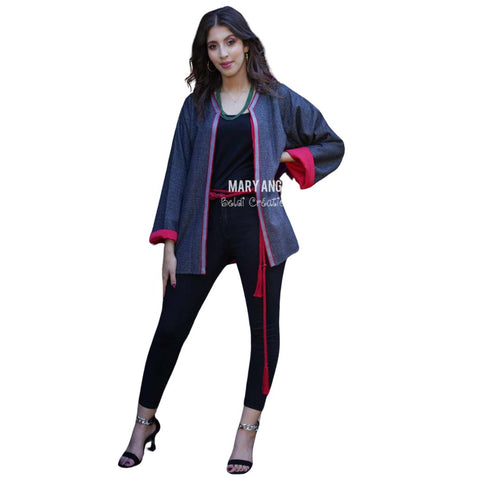 MyTindy YAZ Grey Short Moroccan Kimono