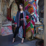 MyTindy YAZ Grey Short Moroccan Kimono, view 2