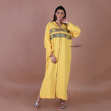 MyTindy Yellow Djellaba with Pearls, view 2