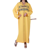 MyTindy Yellow Djellaba with Pearls, view 4