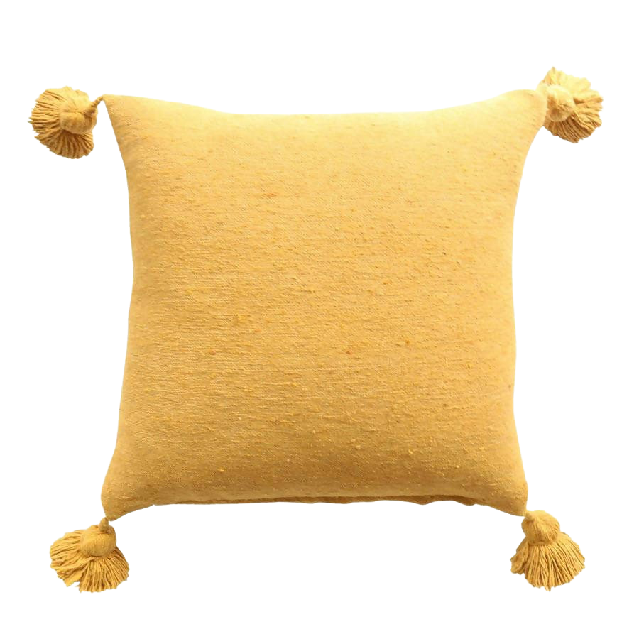 MyTindy Yellow Pom Pom Pillow Cover