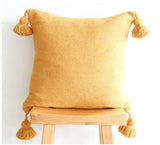 MyTindy Yellow Pom Pom Pillow Cover, view 2
