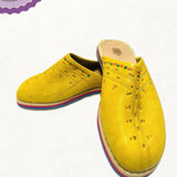 MyTindy Yellow Rounded Moroccan Slippers for Men, view 2