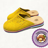 MyTindy Yellow Rounded Moroccan Slippers for Men, view 3