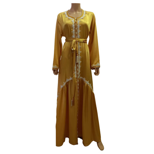 MyTindy Yellow Satin Kaftan