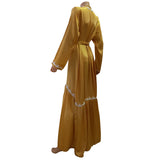 MyTindy Yellow Satin Kaftan, view 3