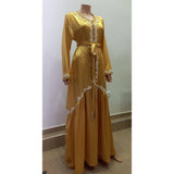 MyTindy Yellow Satin Kaftan, view 4