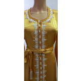 MyTindy Yellow Satin Kaftan, view 5