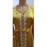 MyTindy Yellow Satin Kaftan, view 6