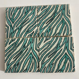 MyTindy Zebre Ceramic tiles Hand painted 4"x4" 100% Handmade for Bathroom Remodeling and kitchen Projects works wall, ground and pool, view 3