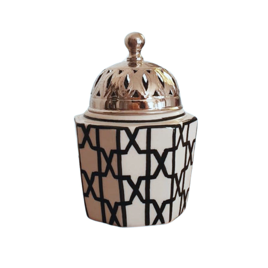 MyTindy Zellige Patterns Hexagonal Ceramic Bakhoor Oud Burner