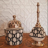 MyTindy Zellige Patterns Hexagonal Ceramic Bakhoor Oud Burner, view 2