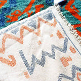 MyTindy Zig Green and Red Moroccan Rug, view 2